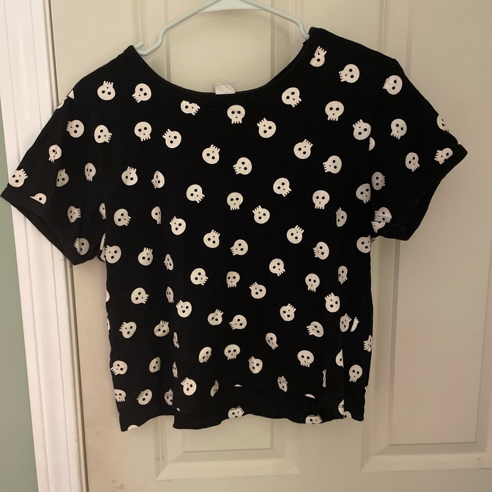 Black Skull Print T-Shirt